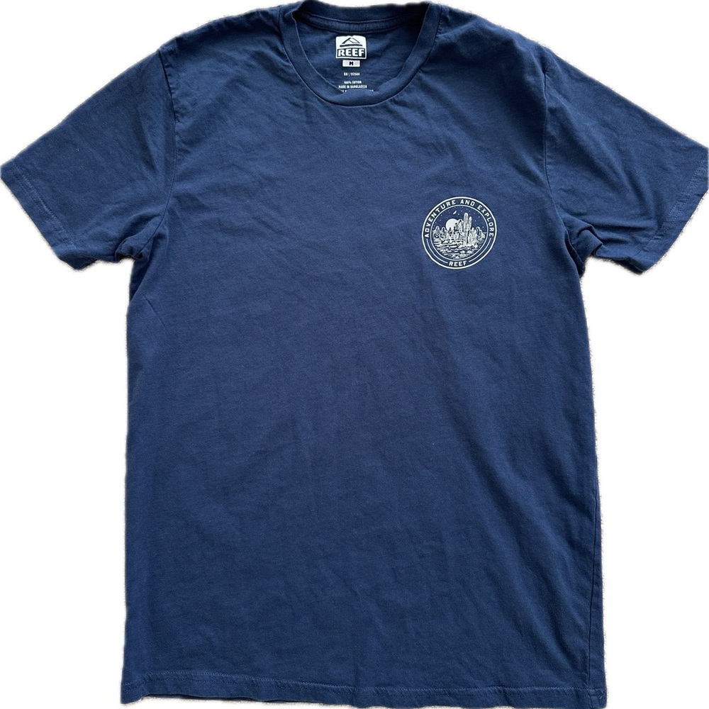 Reef Blue Short Sleeve Tee with Classic Crew Neck